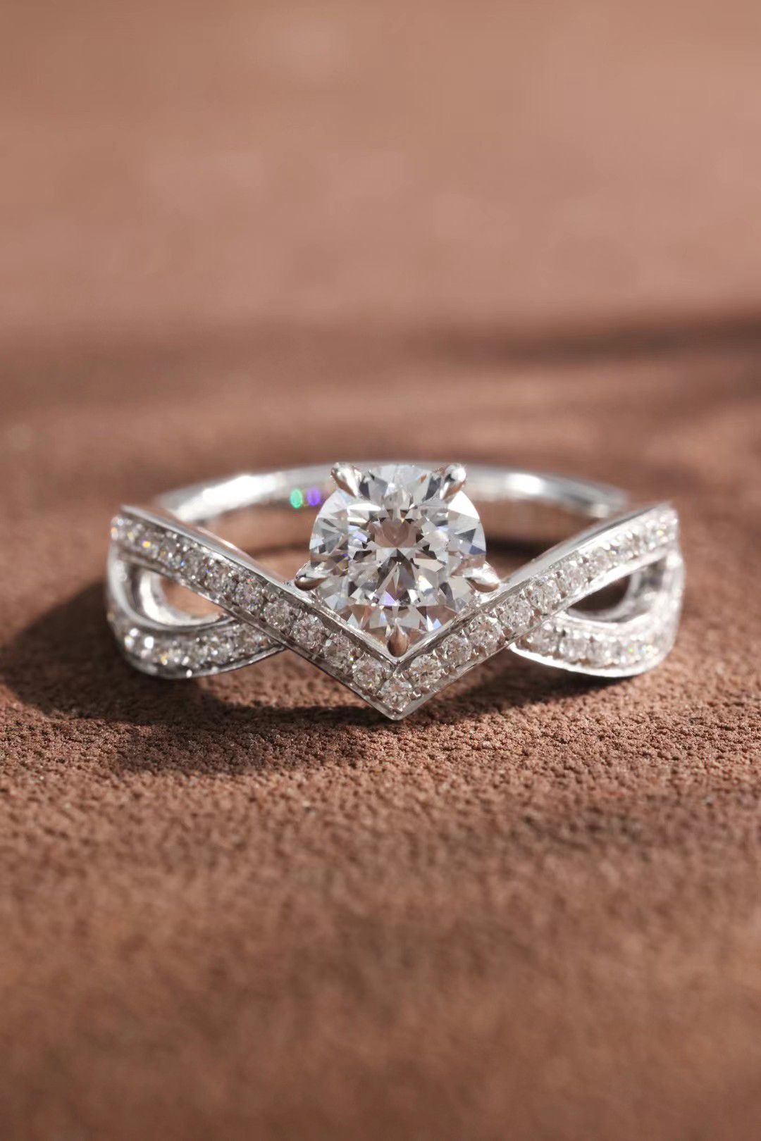 0.5ct Criss Cross Diamond Engagement Ring