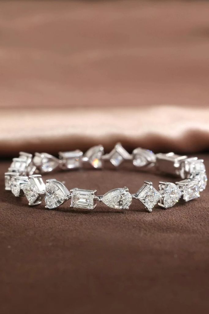 Mixed Shape Lab-Grown Diamond Tennis Bracelet