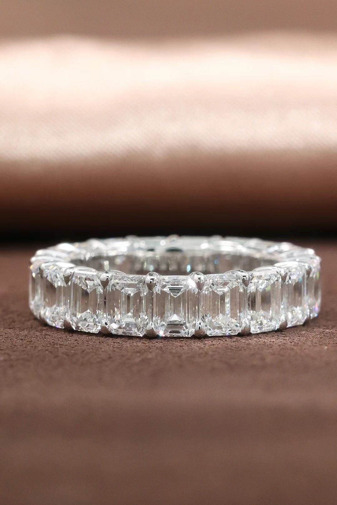 Emerald-Cut Lab-Grown Diamond Eternity Band