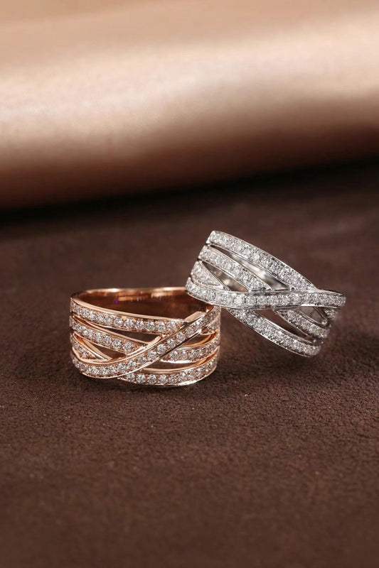 Diamond Multi-Row Crossover Ring